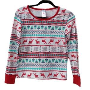 Women's Pajama Top Size Small Multicolor Winter Holiday Graphic Sleep & Co.
